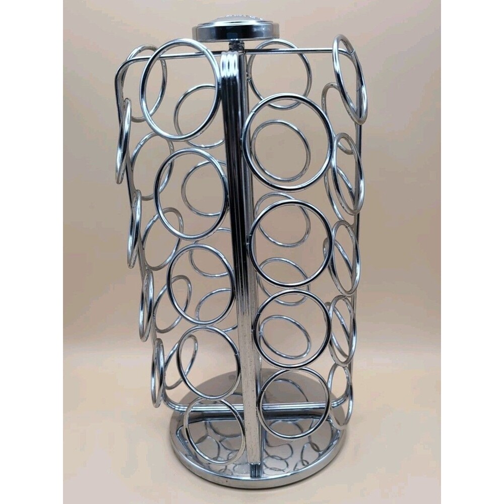 Keurig K-Cup Pod Holder Carousel 36 Count Spinning Chrome Coffee Storage